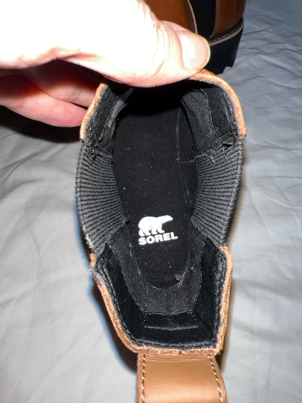 Sorel Now Leather Chelsea Ankle Boot velvet tan Sz. 8 pre-owned. Good cond. - Picture 5 of 8